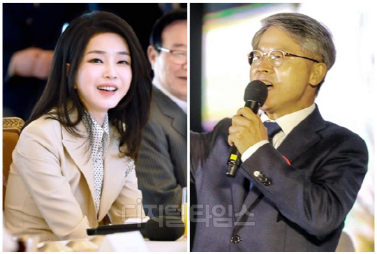 윤석열 대통령 부인 김건희 여사(왼쪽)와 민형배 더불어민주당 의원. <디지털타임스 DB, 대통령실 제공>